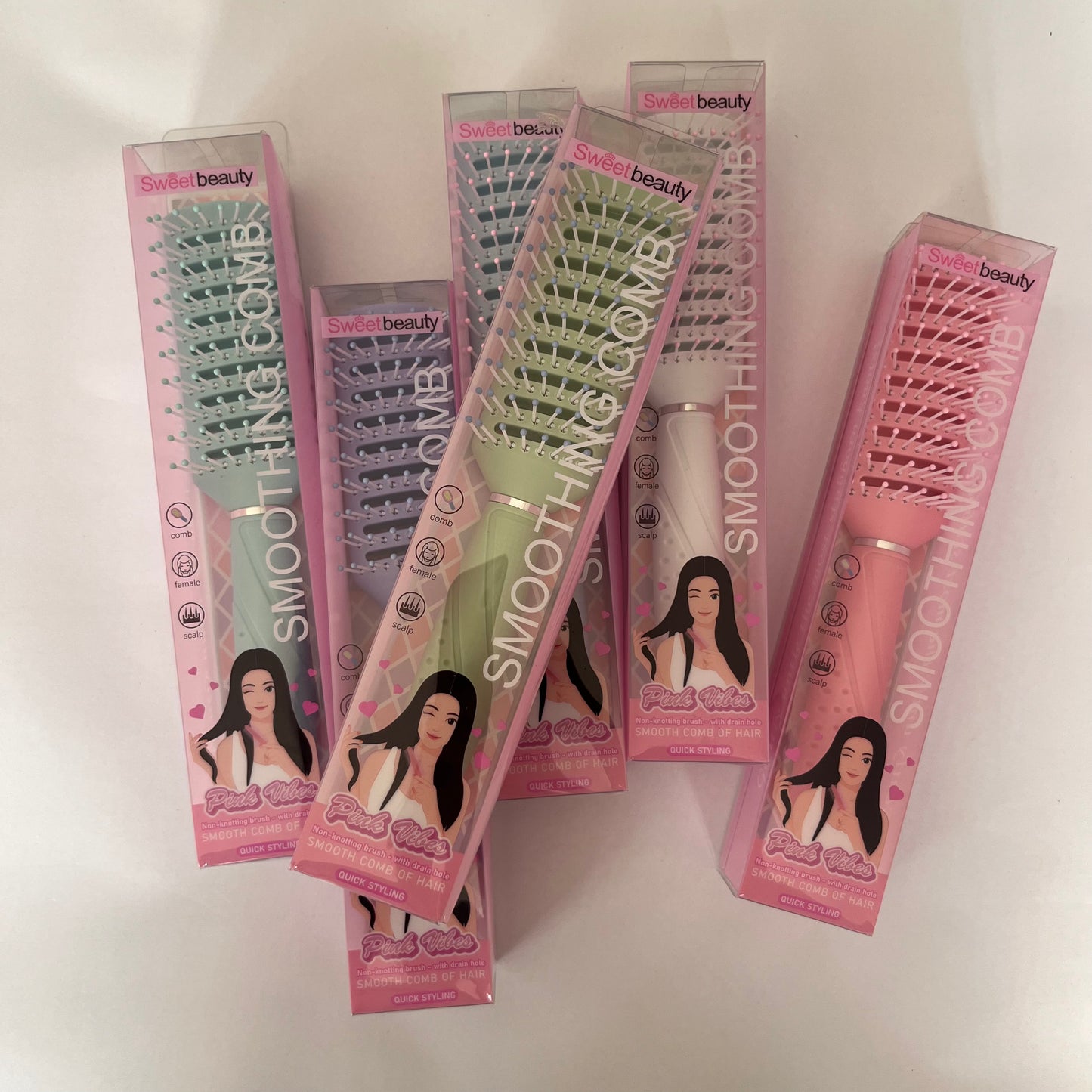 فرشاة شعر 1 قطعة أخضر Hair brush 1 pc Green