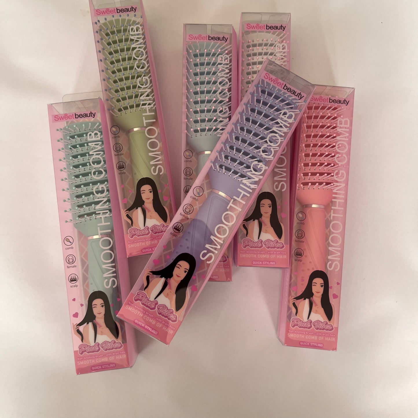 فرشاة شعر 1 قطعة ليلك Hair brush 1 pc Lailac