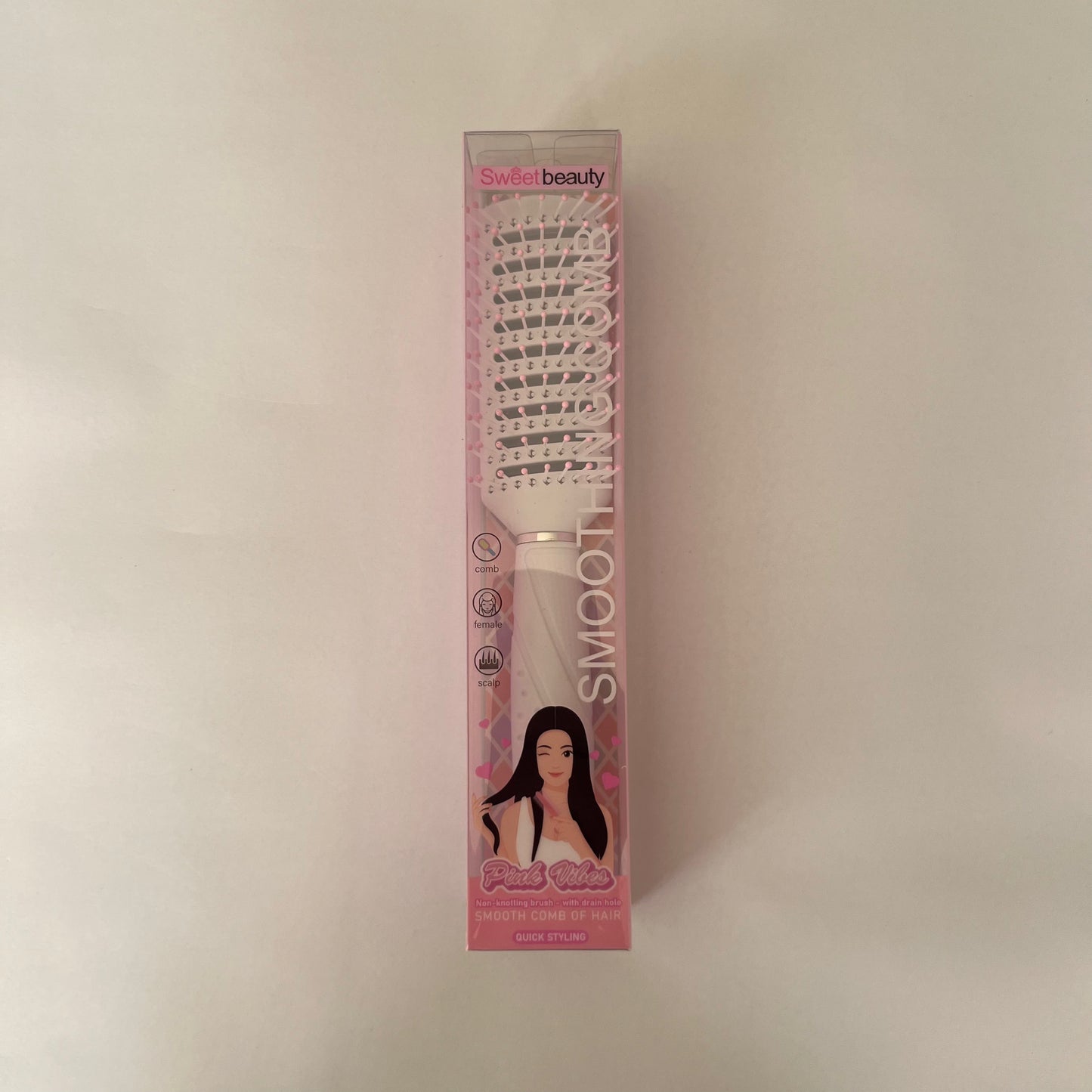 فرشاة شعر 1 قطعة آبيض Hair brush 1 pc white