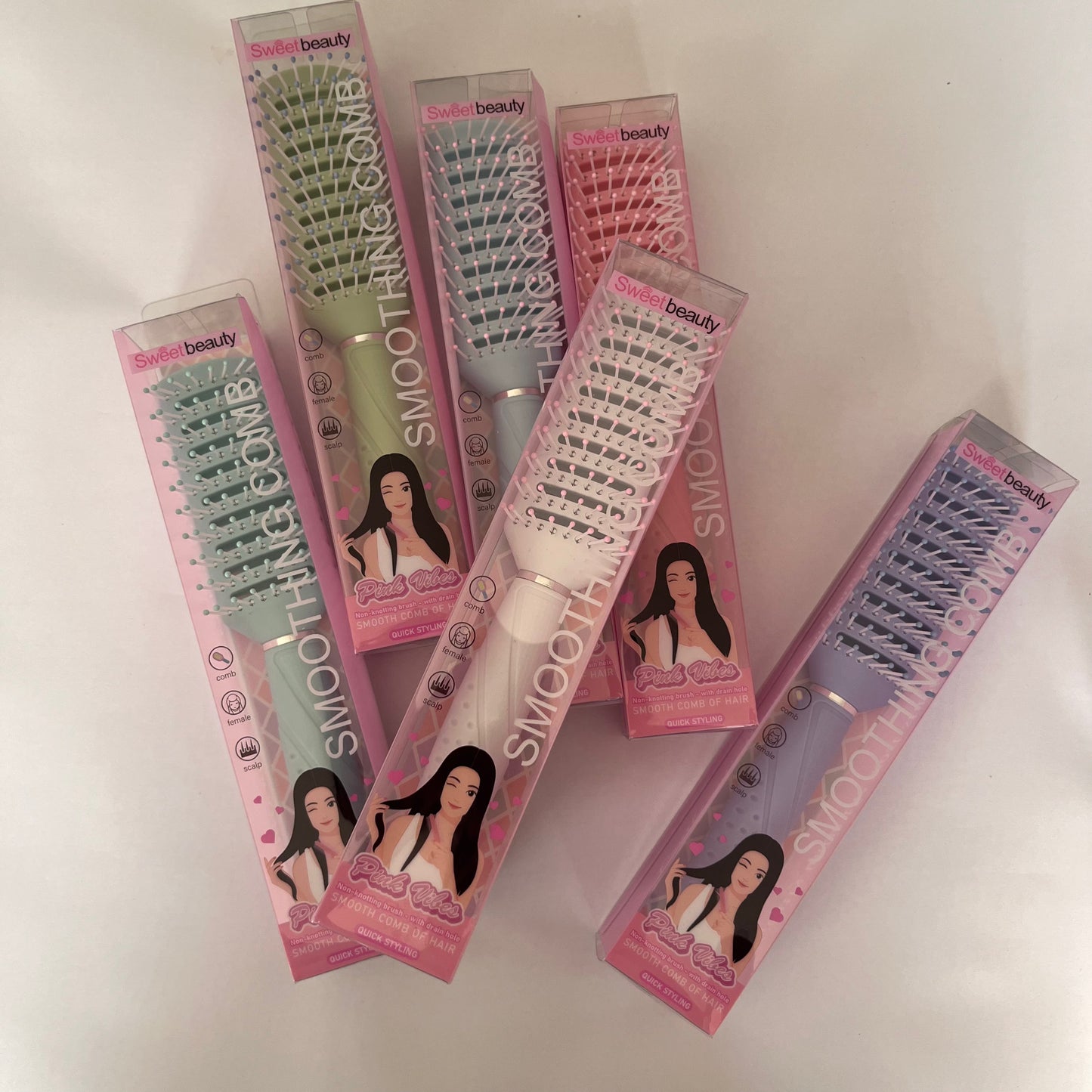 فرشاة شعر 1 قطعة آبيض Hair brush 1 pc white