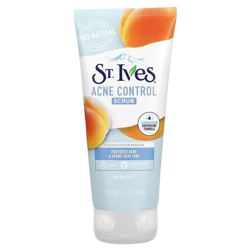 سانت إيفز, صنفرة بالمشمش، لعلاج حب الشباب، 6 أونصة (170 جم) St. Ives, Acne Control Scrub, Apricot, 6 oz (170 g)