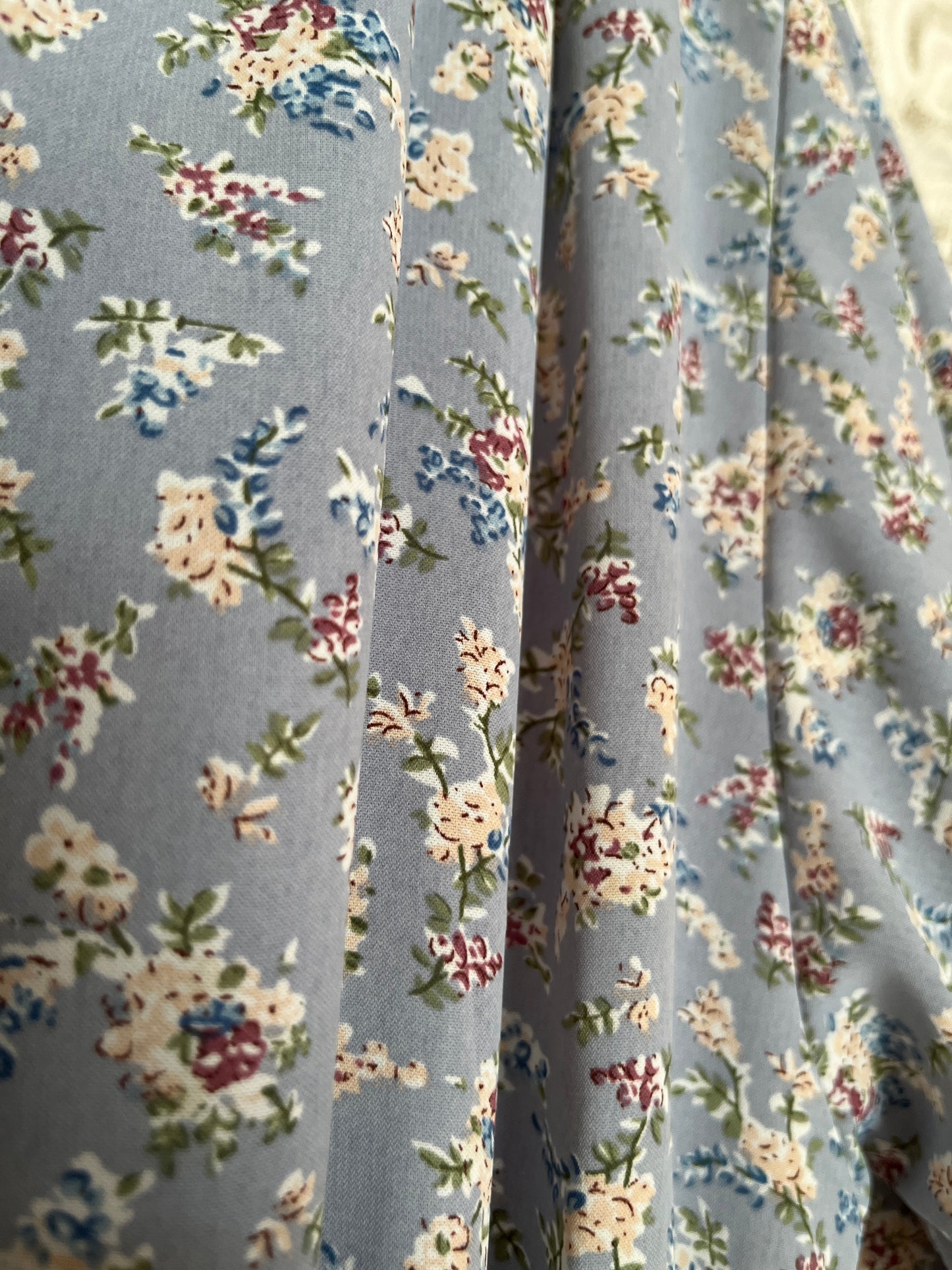 فستان بأكمام قصيرة Maxi floral blue dress
