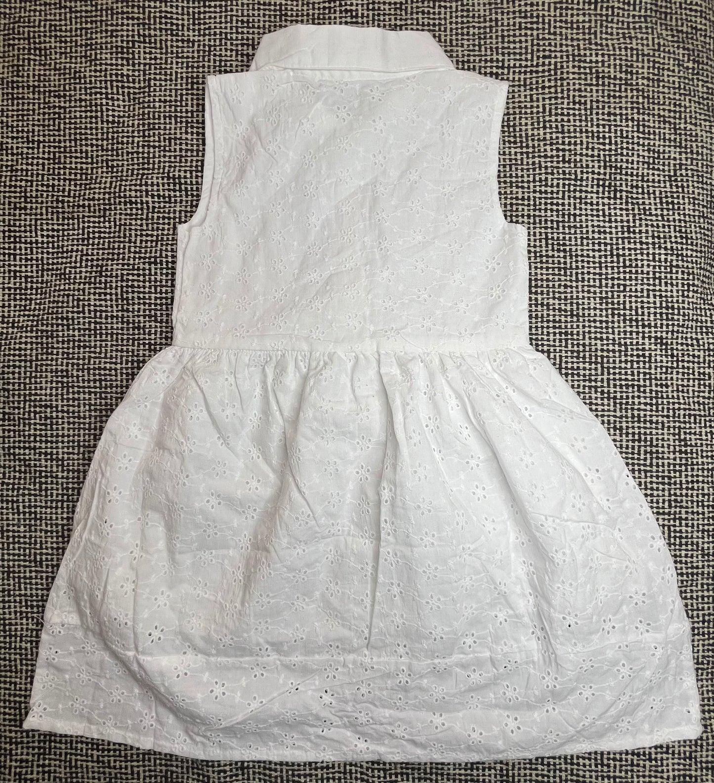 فستان صيفي آبيض بنمط مطرز للبنات Girls Summer Embroidered Pattern Dress, White