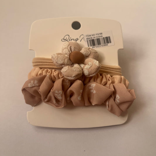 ربطات شعر صغيرة بيج  Beige Hair Ties 1 set, 3 pcs