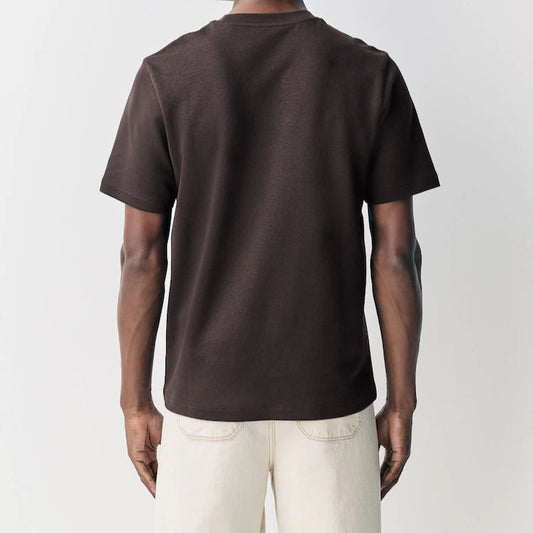 قميص اوفر سايز تي شيرت منخفض الاكتاف بني رمادي رجالي Chocolate Brown Men's Oversized boxy Drop Shoulder black T-shirt