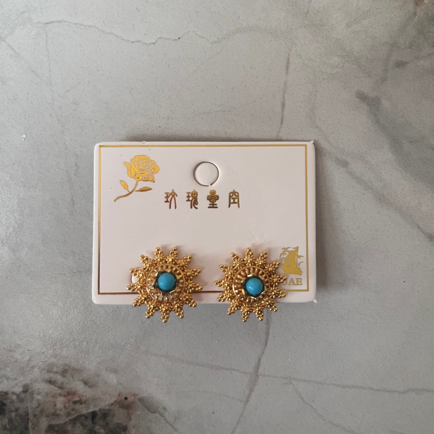 Elegant women's earrings, 1 pc زوج أقراط نسائية أنيقة قطعة واحدة blue
