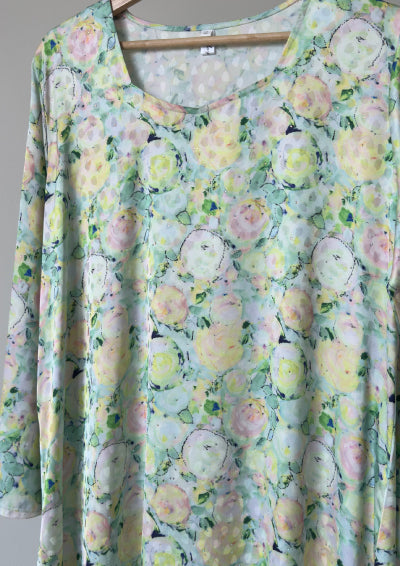 Floral stone beaded satin floral patterned maxi dress , Jalabiya جلابية حرير بفصوص بنمط مشجر