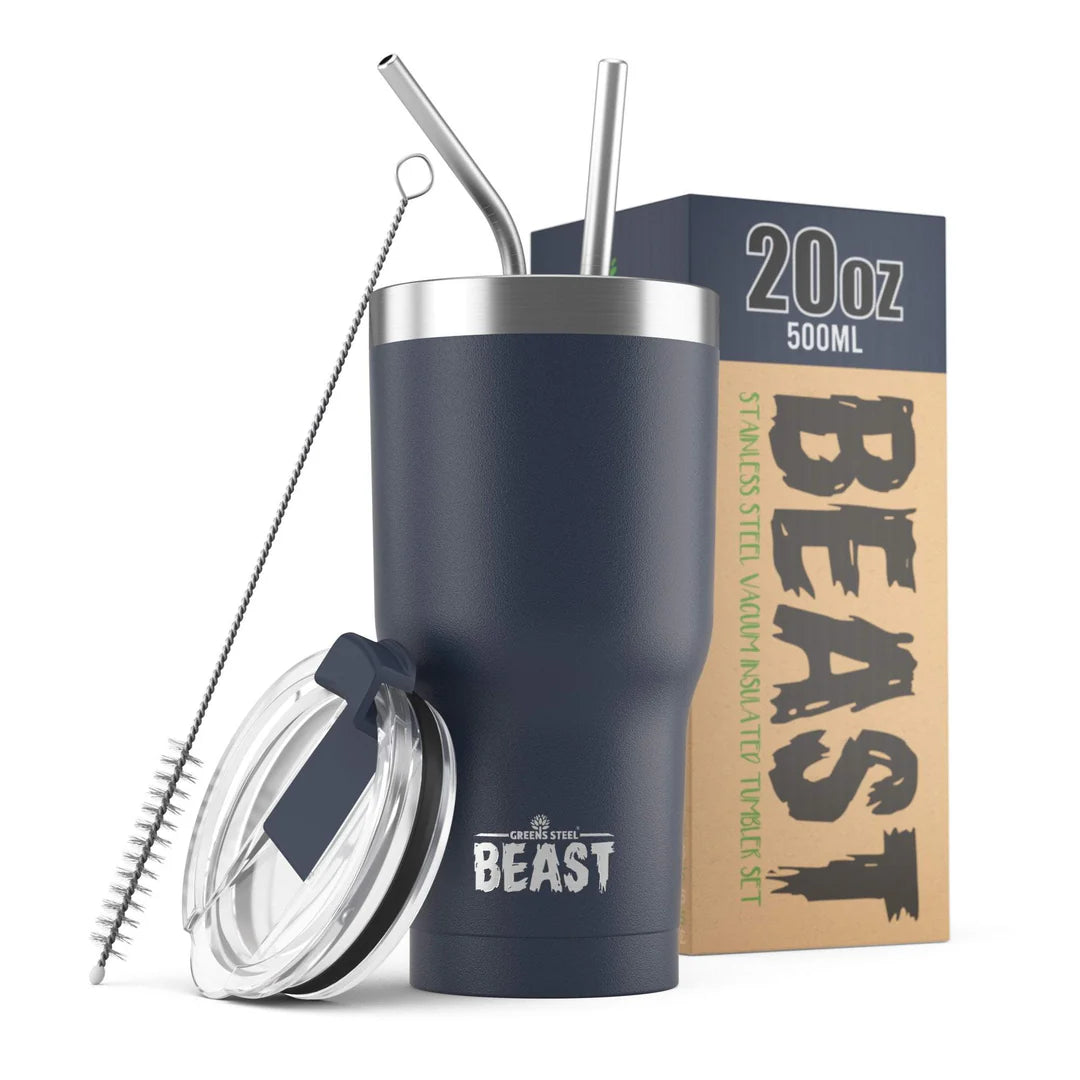 20oz BEAST Stainless Steel Double Wall Insulated Tumbler With Straws