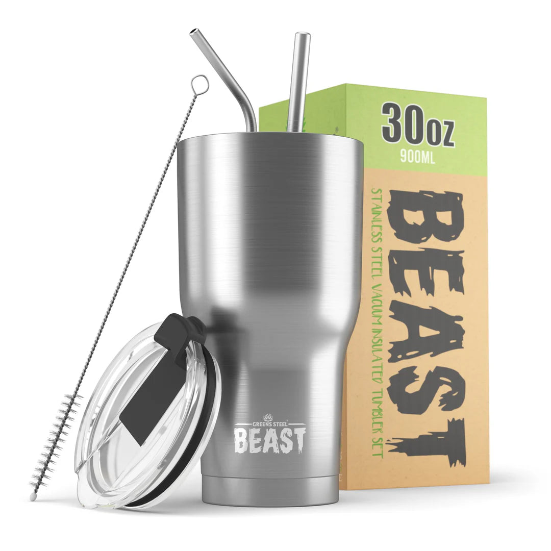 30oz BEAST Stainless Steel Double Wall Insulated Tumbler With Straws