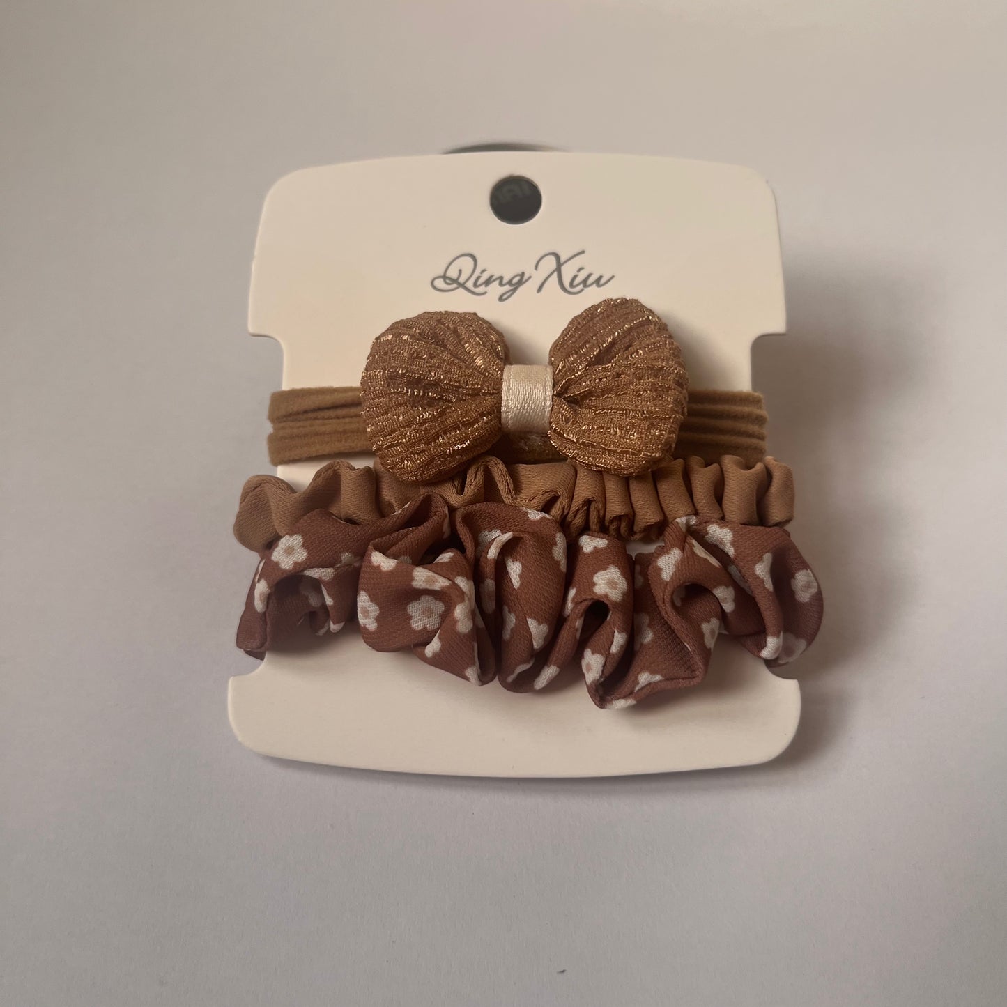 ربطات شعر صغيرة لون بني Brown Hair Ties 1 set, 3 pcs