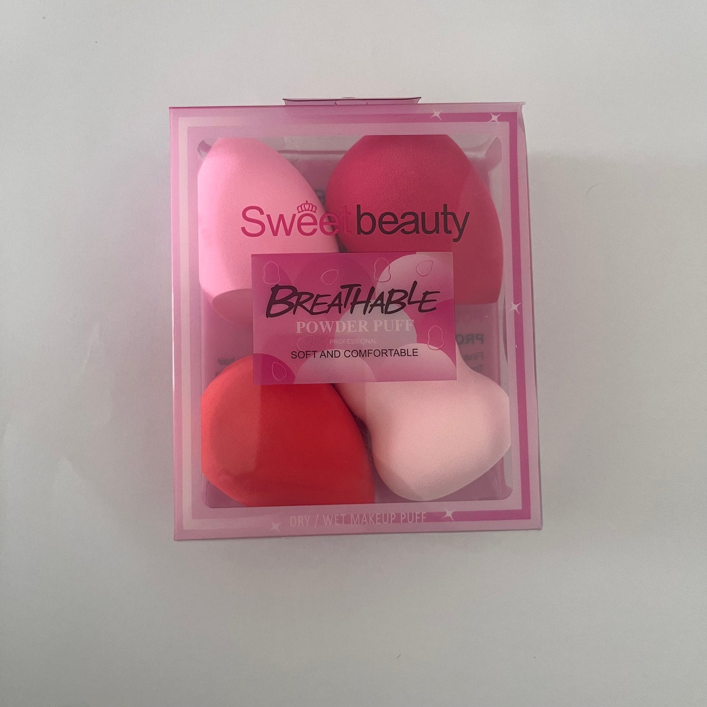 sweet beauty powder puff بيوتي بلندر مجموعة ٤ قطع