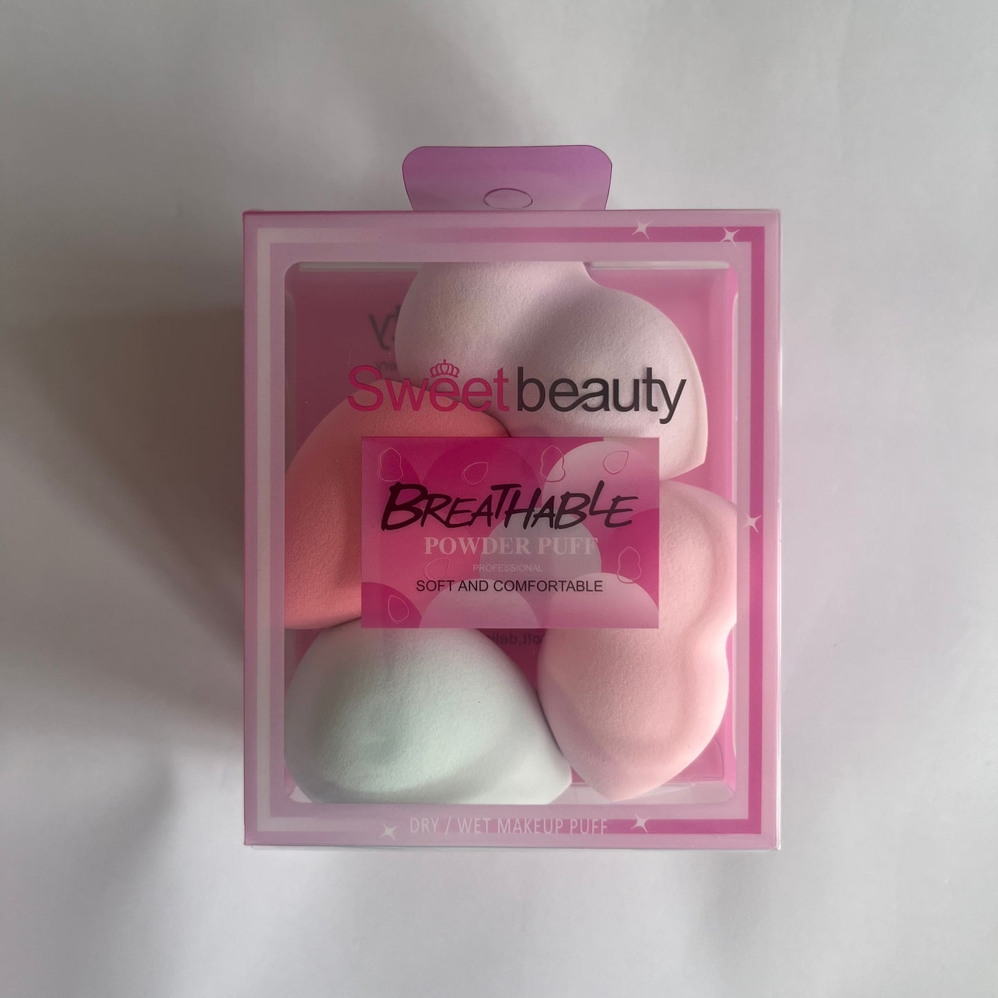 sweet beauty powder puff بيوتي بلندر مجموعة ٤ قطع
