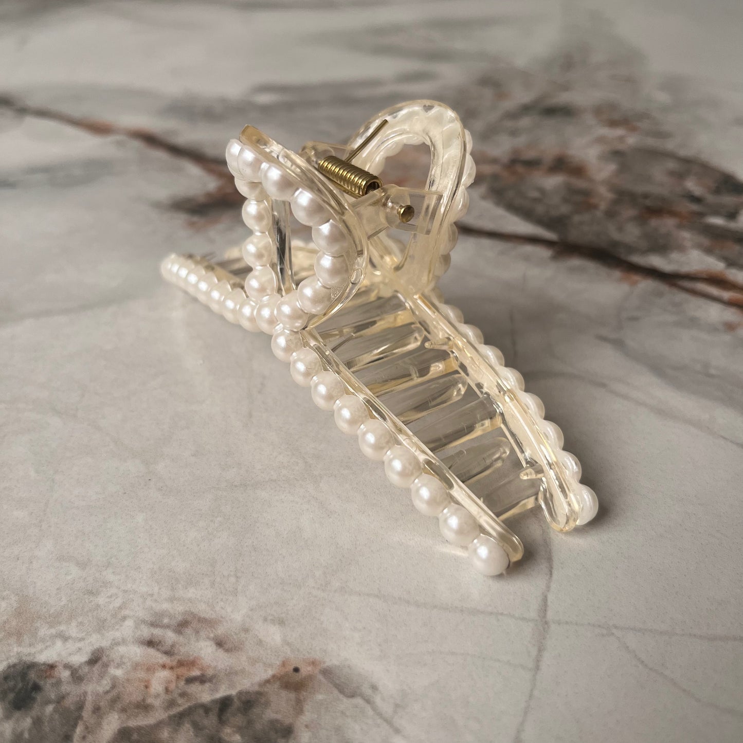 مشبك شعر لؤلؤي أنيق Elegant Pearl Hair Claw Clips 1 pc