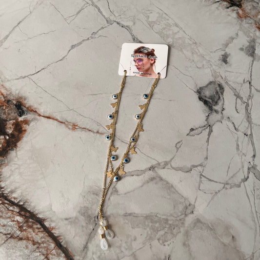سلسلة نظارات بخرزات زرقاء Beaded Eyeglass Chain