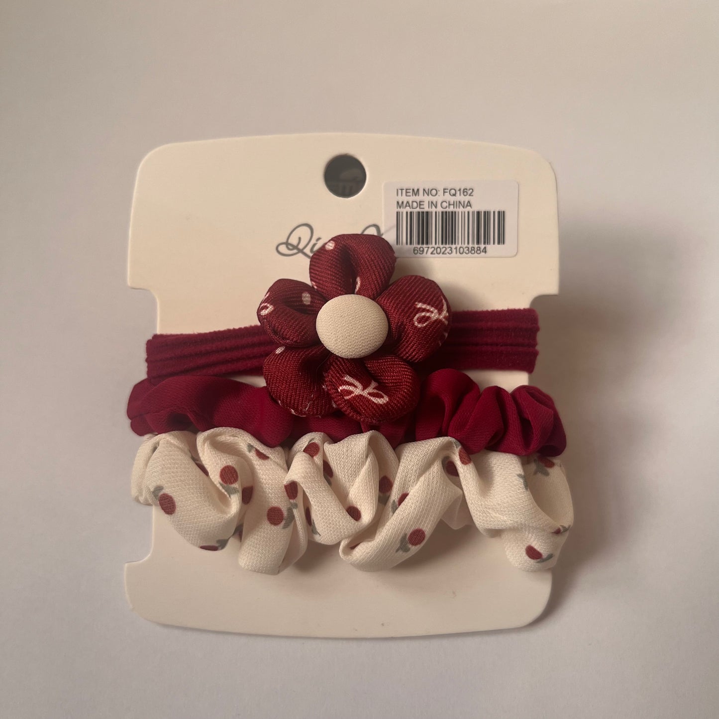 ربطات شعر صغيرة عنابي Maroon Hair Ties 1 set, 3 pcs