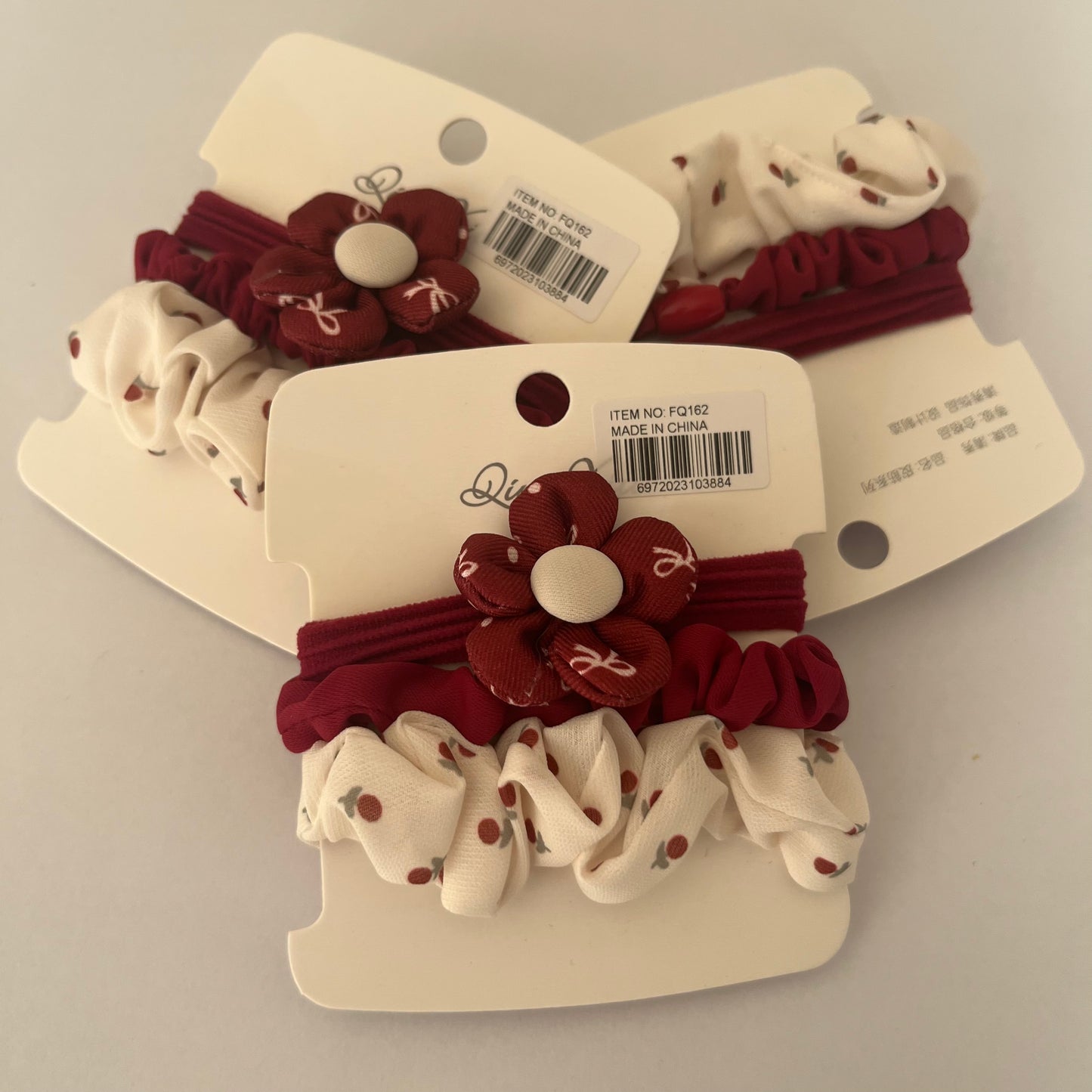 ربطات شعر صغيرة عنابي Maroon Hair Ties 1 set, 3 pcs
