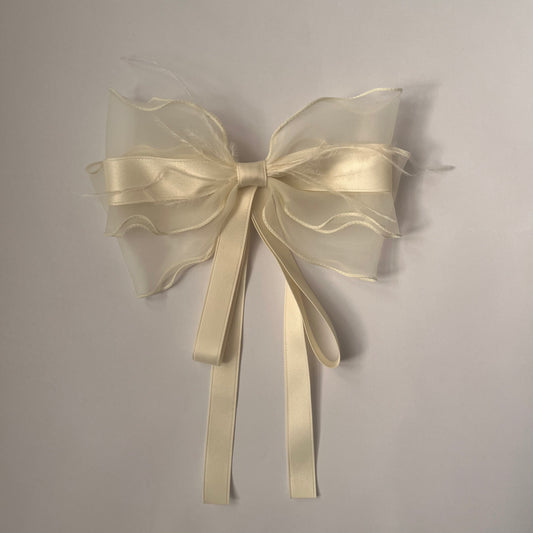 فيونكة شعر بيضاء آنيقة ، قطعة واحدة  White Hair Bow , 1 pcs