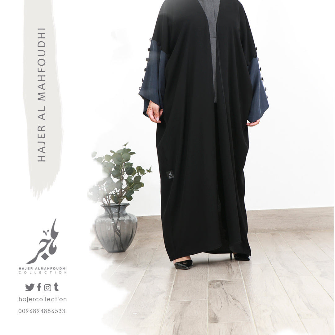 تفصيل عباية لف بأكمام واسعة Wide cut abaya( Tailored - Pre Order )