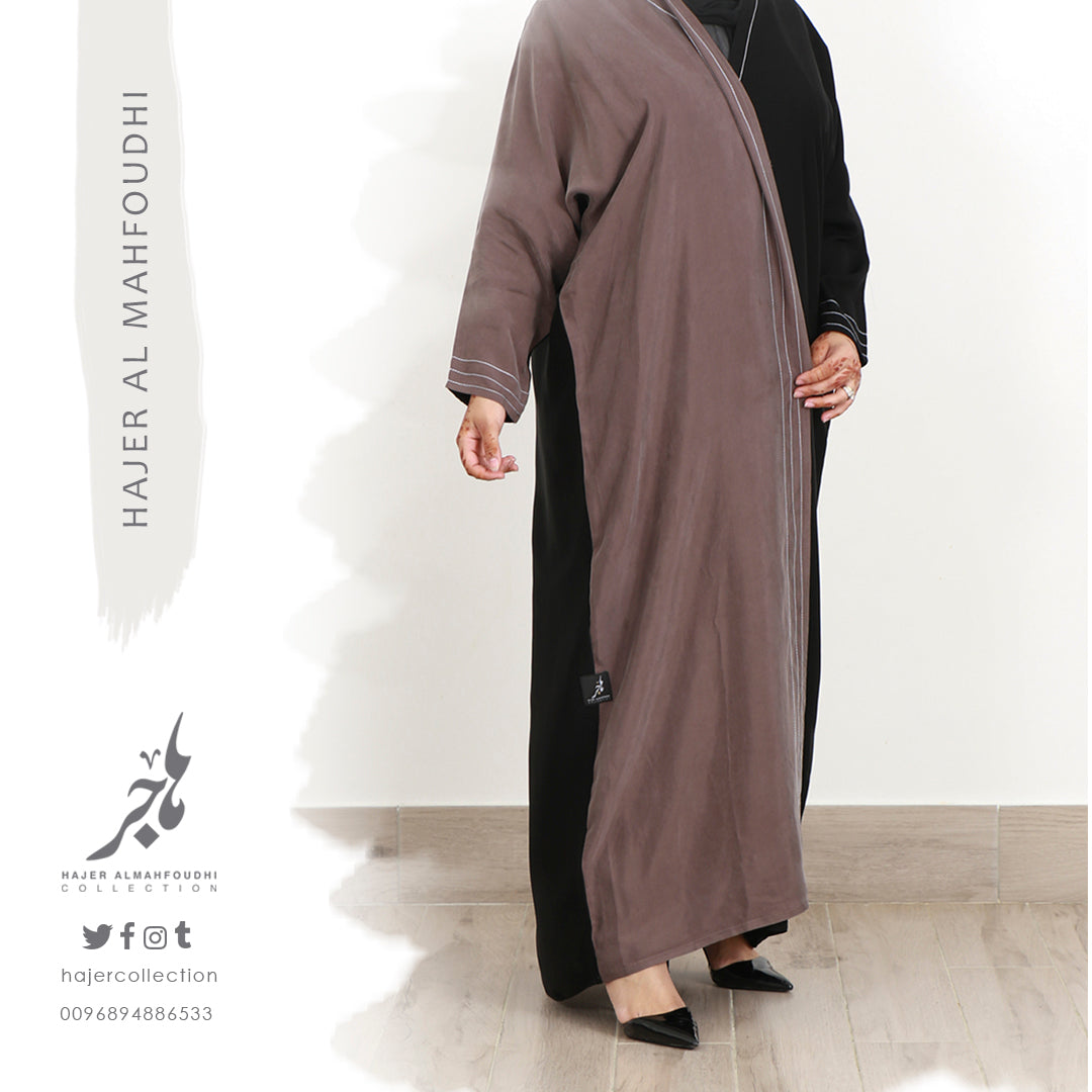 تفصيل عباية كلاسيك عملية ربع بشت بأكمام ضيقة Warp Cut Classic Practical Abaya ( Tailored - Pre Order )