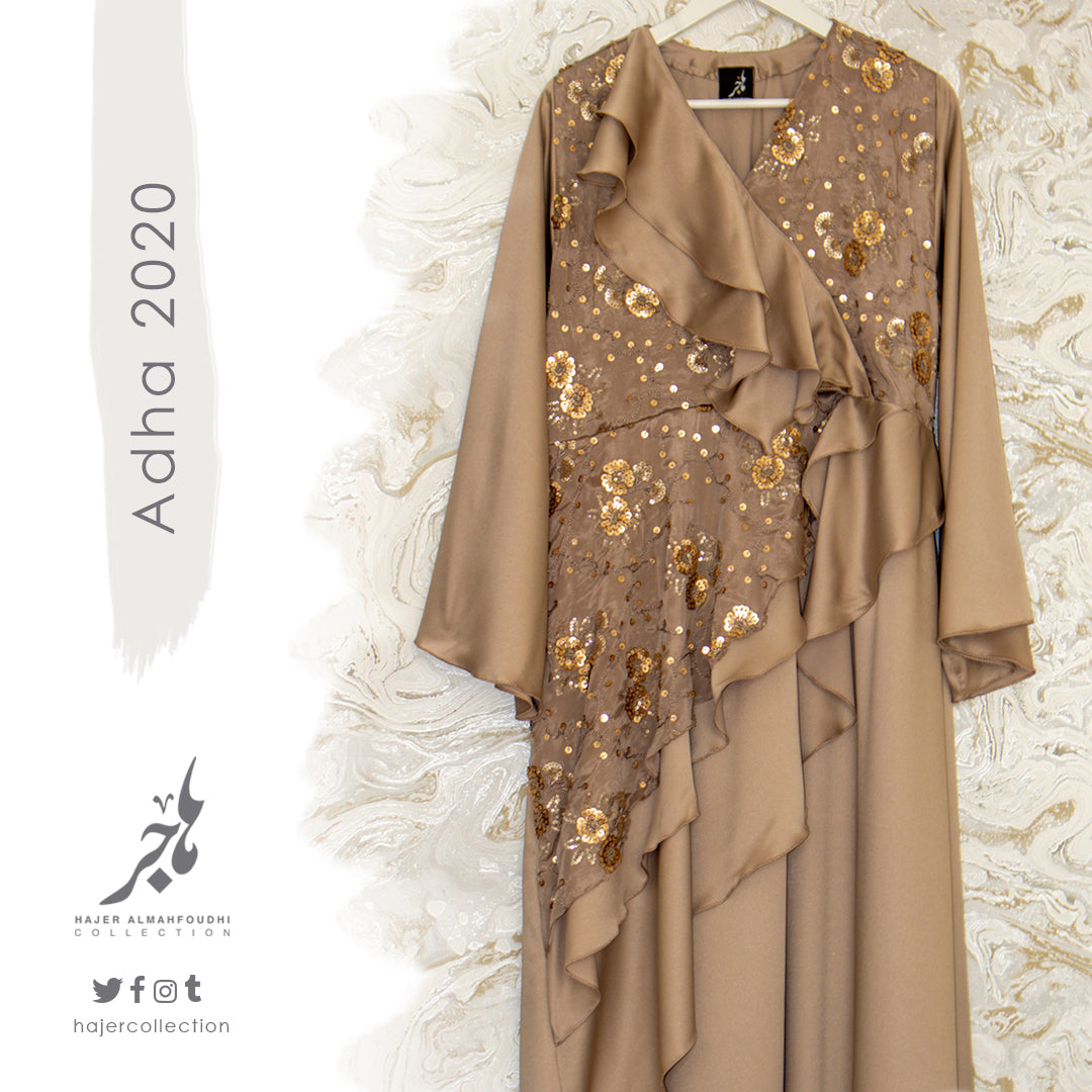 Silk & Beaded Chifon Dress لبس ساتان وشيفون