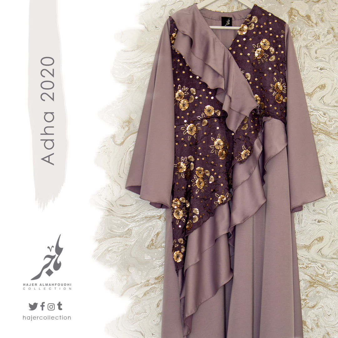 Silk & Beaded Chifon Dress لبس ساتان وشيفون