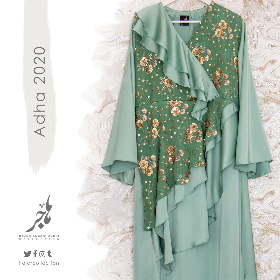 Silk & Beaded Chifon Dress لبس ساتان وشيفون