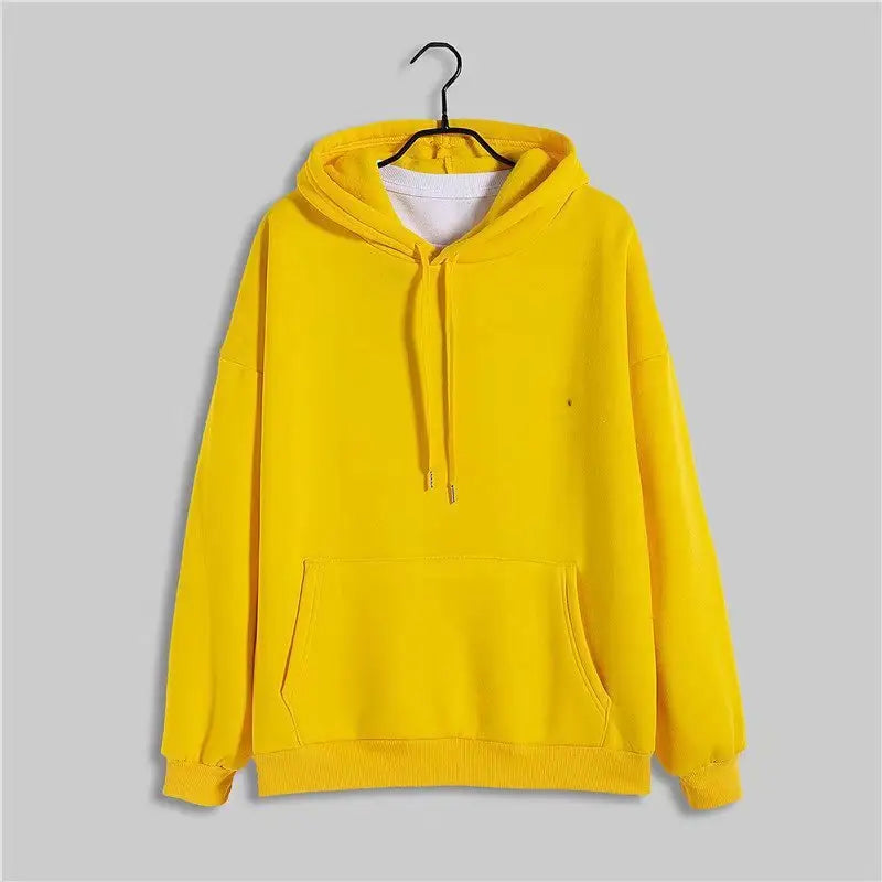 Yellow heavyweight polyester unisex hoodie هودي أصفر شتوي مناسب للجنسين 