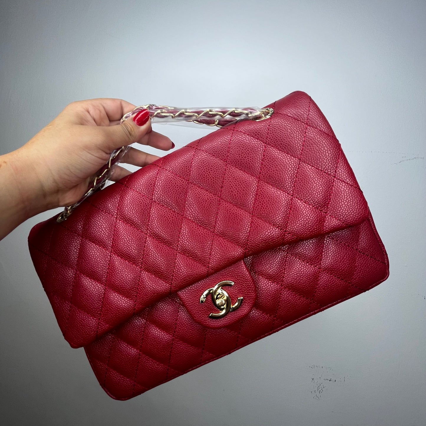 شنطة حجم كبير ٣١ سم  أحمر Large 31cm red bag