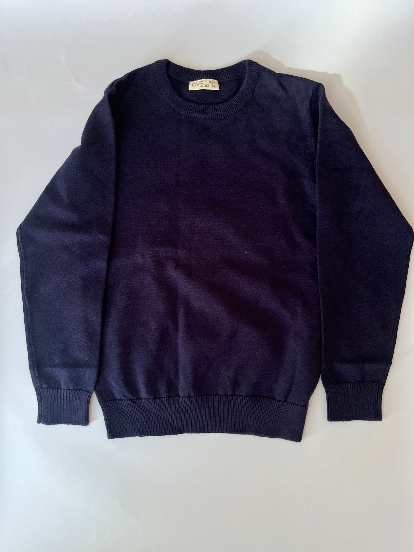 بلوفر أولاد شتوي  Boys Crew Neck Sweater - NAvy blue.