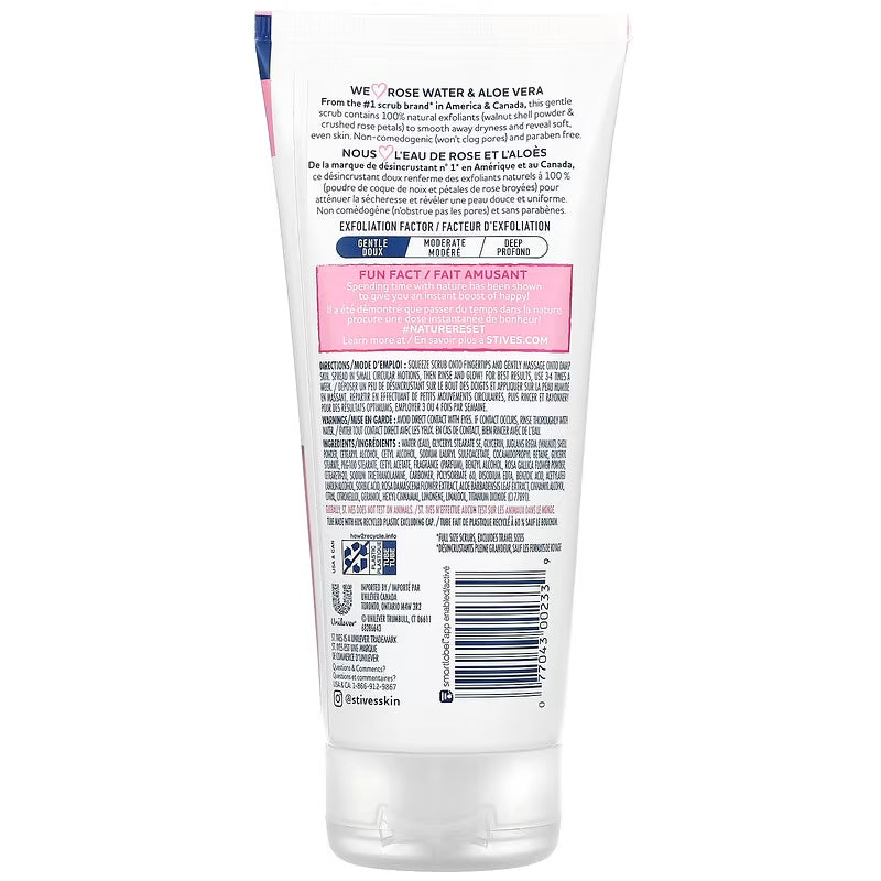 سانت إيفز‏, مقشر التنعيم اللطيف ، ماء الورد والصبار  St. Ives, Gentle Smoothing Scrub, Rose Water & Aloe Vera, 6 oz (170 g)