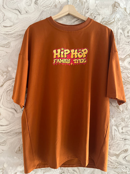 قميص اوفر سايز شتوي داون شولدر برتقالي رجالي Men's Oversized boxy Drop Shoulder Orange T-shirt