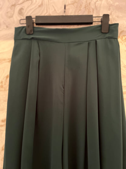 بنطلون أخصر واسع جداً Very Wide Leg Green Trousers polyester