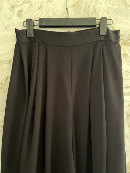 بنطلون  أسود واسع  جداً Very Wide Leg Black Trousers polyester