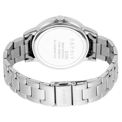 ساعة رجالية إسبريت ESPRIT Silvery Metallic Grey Stainless Steel Analog Watch For Women ES1L138M0065