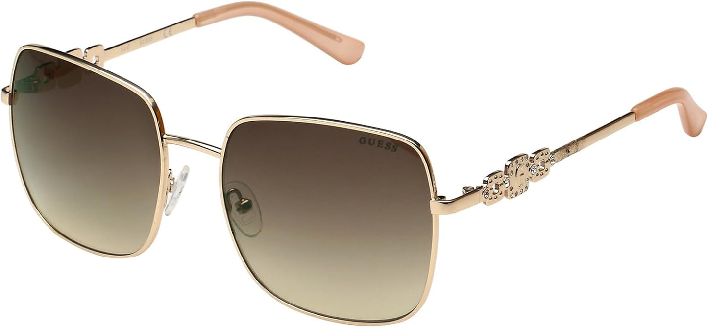 نظارة شمسية نسائية ، جس Guess Ladies Gold Sunglasses GF6115 32F 57