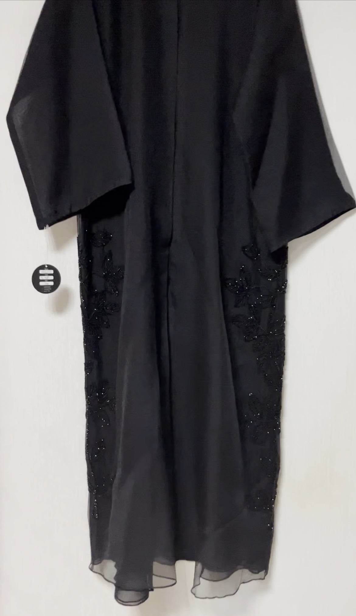 عباية اورجانزا وشيفون شك خرز ORGANZA & SHIFFION BLACK BEADED ABAYA