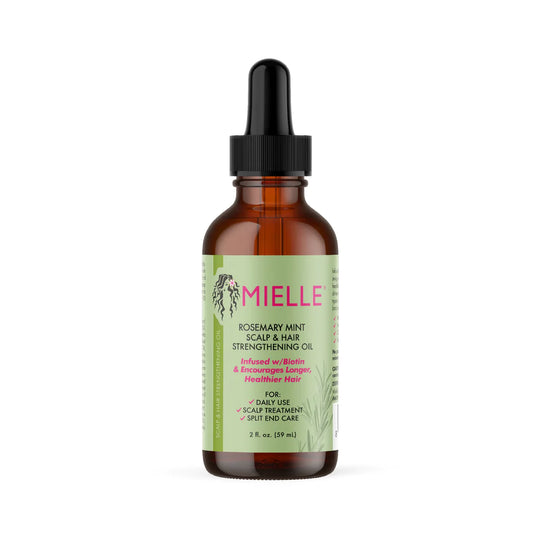 زيت تقوية الشعر وفروة الرأس مايلي اورجانيكس بالروزماري والنعناع - ٥٩ مل Mielle, Scalp & Hair Strengthening Oil, Rosemary Mint, 2 fl oz (59 ml)