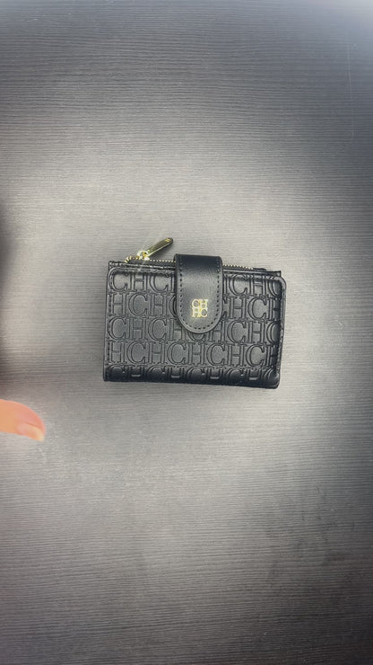 محفظة بنمط أحرف لون أسود   Mirror black wallet