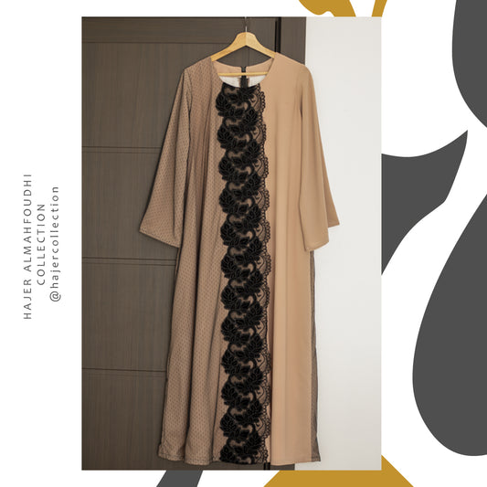 لبس شيفون وتور  Tour Nude Dress