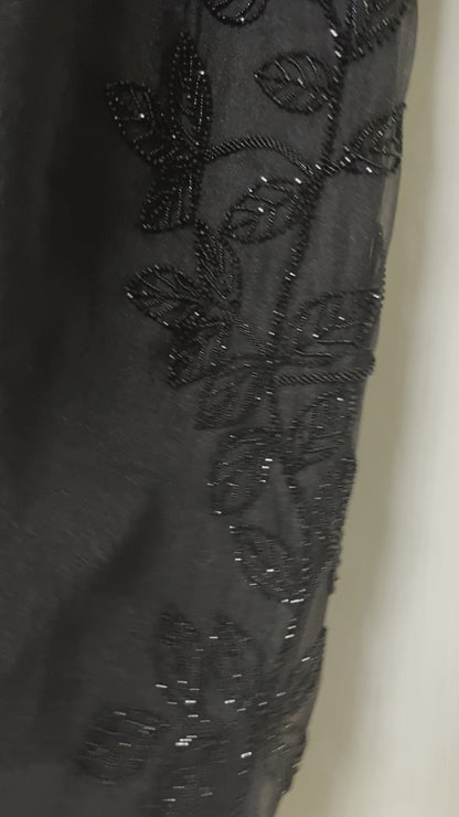 عباية اورجانزا وشيفون شك خرز ORGANZA & SHIFFION BLACK BEADED ABAYA