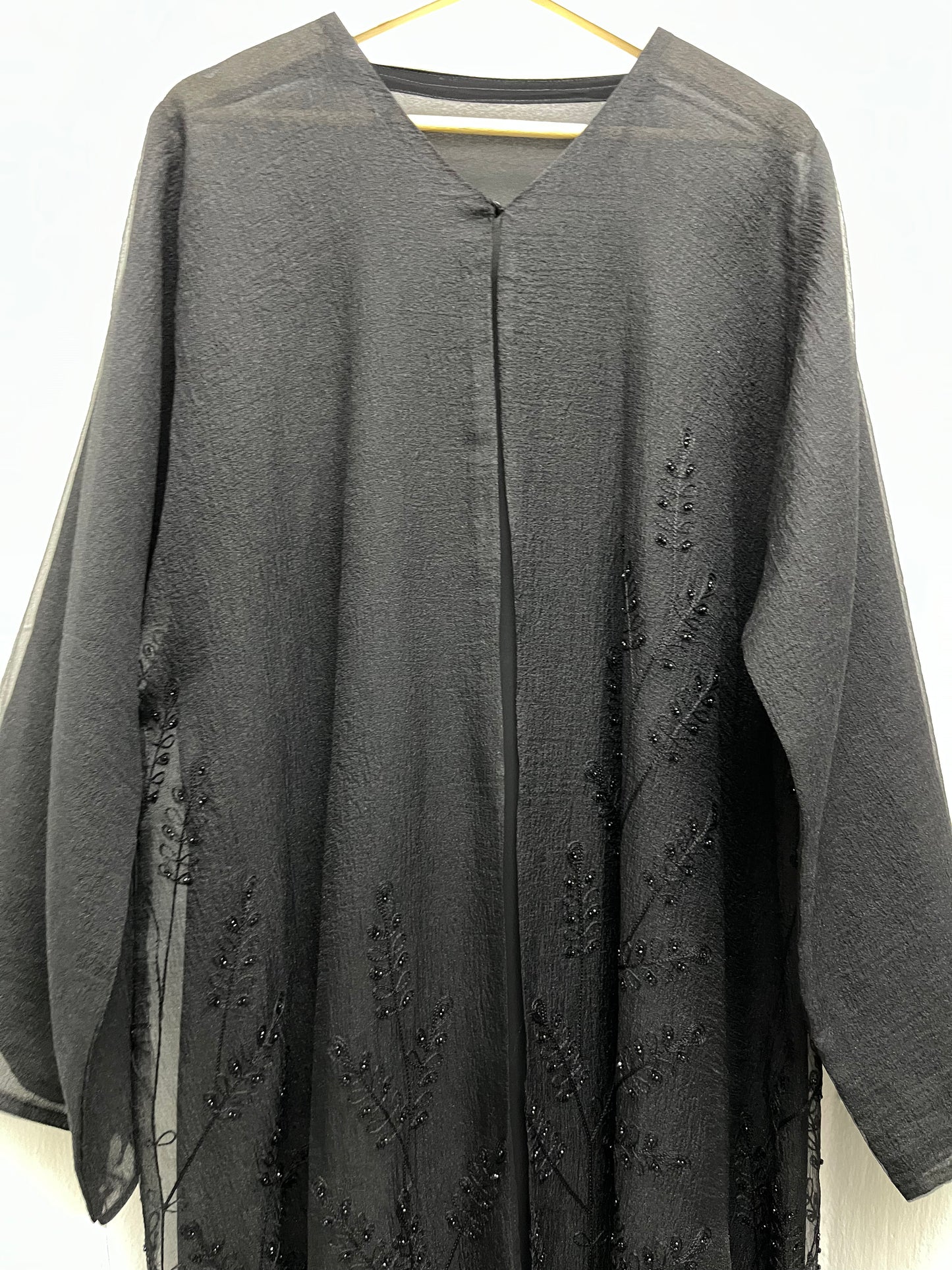 عباية دبل اورجانزا وشيفون  Double organza and chiffon abaya