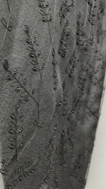 عباية دبل اورجانزا وشيفون  Double organza and chiffon abaya