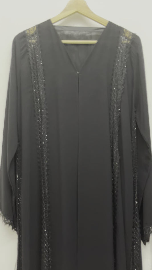 عباية دانتيل وفصوص BLACK DANTIL ABAYA