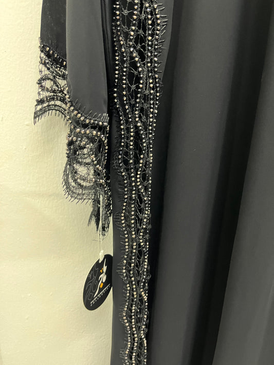 عباية دانتيل وفصوص BLACK DANTIL ABAYA