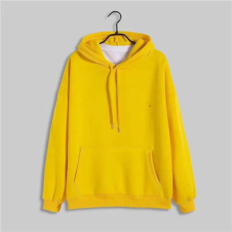 Yellow heavyweight polyester unisex hoodie  هودي أصفر شتوي مناسب للجنسين  ⁩